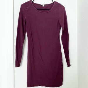 Charlotte Russe Maroon Long Sleeve Bodycon Dress